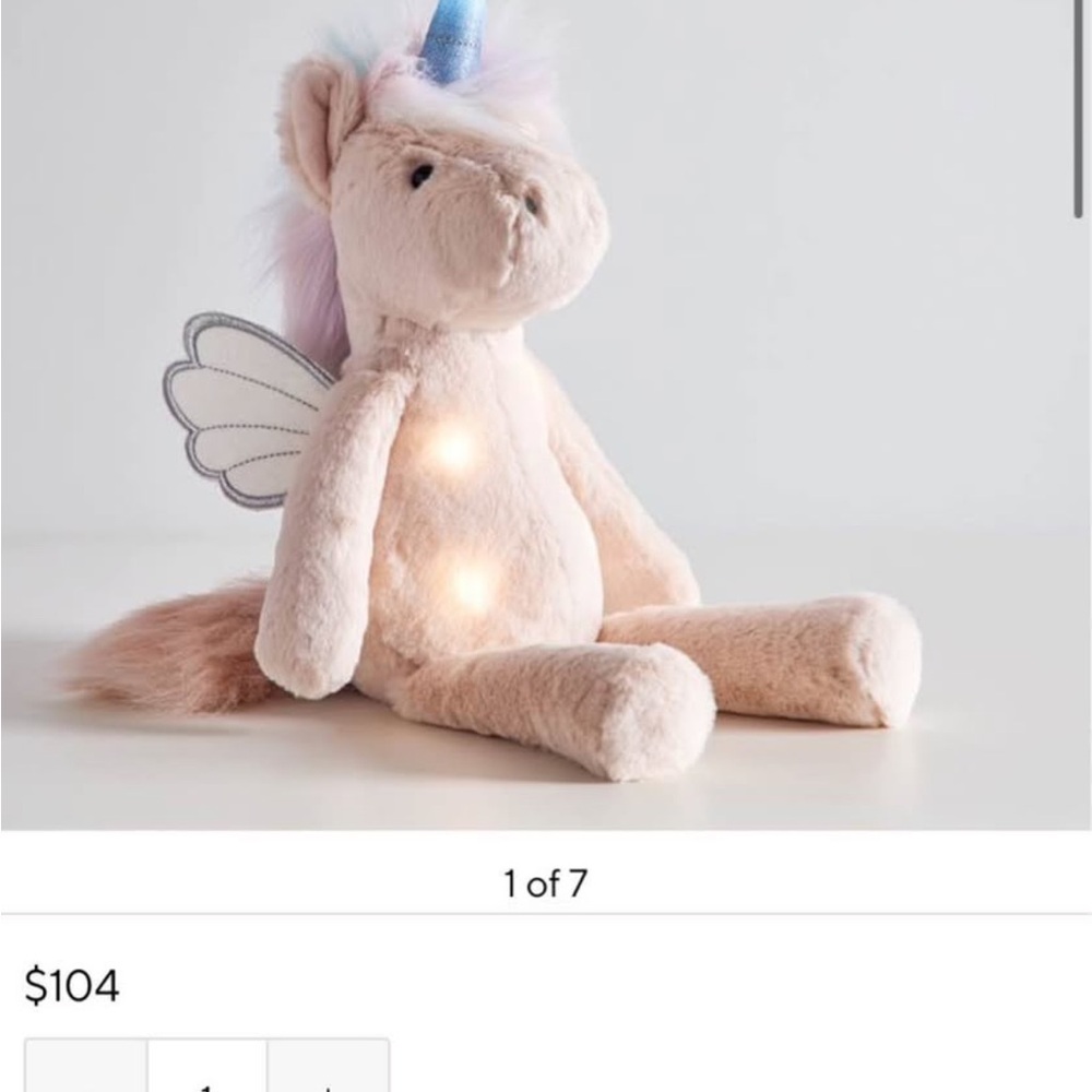 Plush Unicorn Toy with Wings